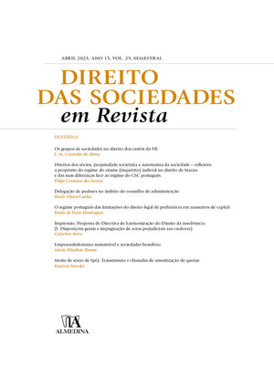 cover image of Direito das Sociedades em Revista--Abril 2023, Ano XIV, Volume 29